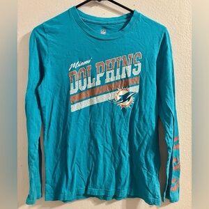 NFL Team Apparel Miami Dolphins Teal Long Sleeve T-Shirt size Youth L (14/16)